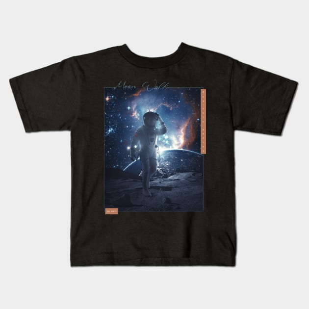 Moon Walk Kids T-Shirt by Marischa Becker